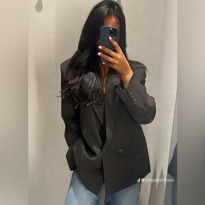 Zara Oversized Pinstripe Blazer